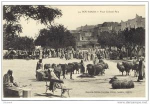 Carte Postale Ancienne Algérie - Bou Saada. Place Colonel Pein