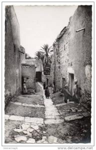 Cpsm photo Algérie - Bou-Saada  cité du bonheur  - Une rue du vieux Bou-Saada _ animée