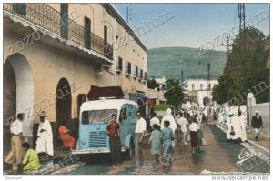 Alger Bou Saada, Rue Principale,Old Bus, vintage old postcard