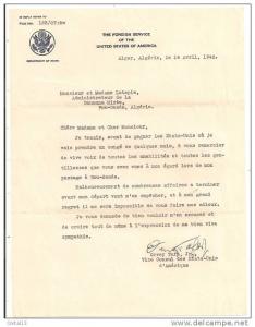VIEUX PAPIERS FOREIGN SERVICE OF THE UNITED STATES OF AMERICA  ALGER AVRIL 1942 BOU SAADA