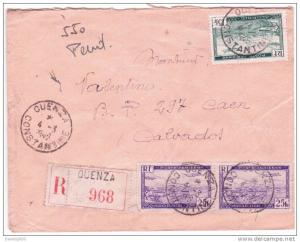 1949-  enveloppe RECC.  affr. à 65f  f  de  OUENZA - CONSTANTINE   pour la France