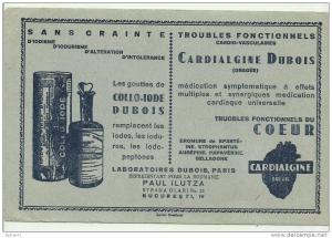 Buvard COLLO-IODE DUBOIS Laboratoires Dubois Paris