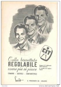 MODA ,CIT ,COLLO BREVETTATO.PUBBLICITA SU PAGINA DI RIVISTA DEGLI ANNI 1950-60--N432