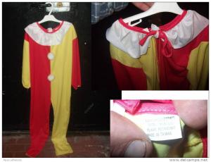 COSTUME CARNEVALE DA CLOWN PAGLIACCIO IN OTTIMO STATO LUNGHEZZA DAL COLLO A FINE GAMBULE 105 CM CIRCA