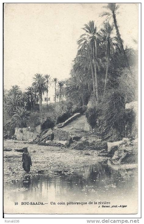 cp Afrique Algérie BOU SAADA Un coin pittoresque de la rivière ( enfant habitation )