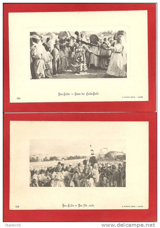 Algérie - 4 cpa - Les Ouled-Naïs de Bou-Saada (Panneaux artistiques de J.Geiser- A saisir fin de collection)