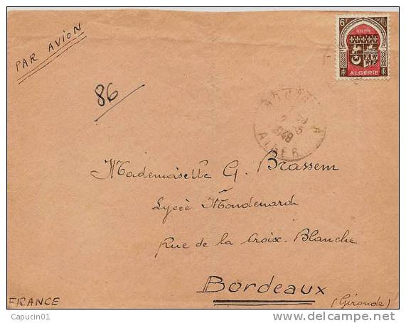 Algérie Française - Bou Saada / Alger 2 - 5 - 48 pour Bordeaux