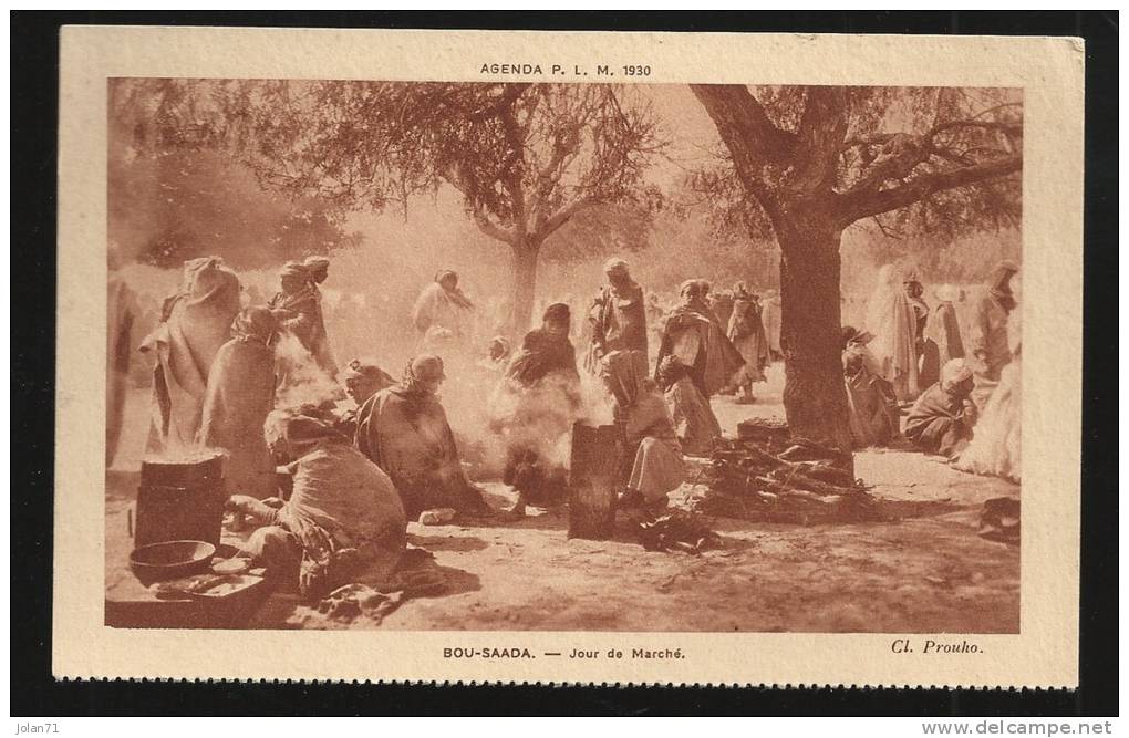 CPA Algérie Bou Saada Jour de Marché - Agenda PLM 1930