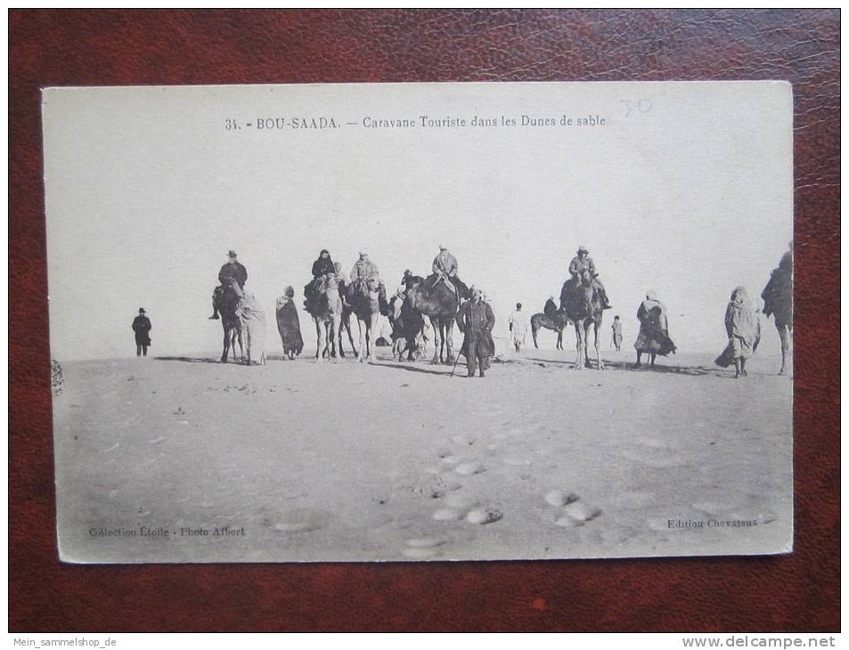 Bou Saada Caravane Touriste dans les Dunes de sable Algerien CPA AK
