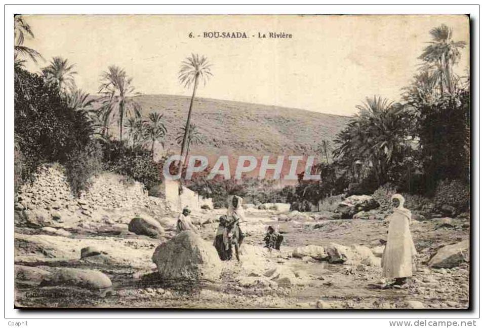 Algerie CPA Bou Saada La riviere (ane donkey)