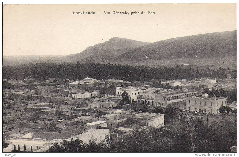 cpa bou saada, vue générale prise du fort