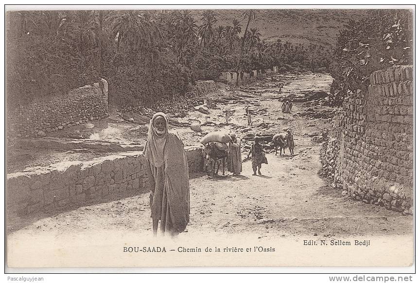 CPA BOU-SAADA - CHEMIN DE LA RIVIERE ET L'OASIS