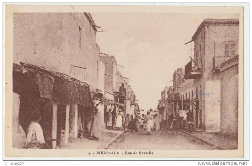 BOU SAADA  RUE DE ROUVILLE - ECRITE EN 1933 - 2 SCANS -