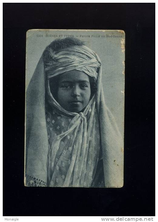SCENES ET TYPES / PETITE FILLE DE BOU-SAADA  / DOS PUBLICITE WALL PARIS