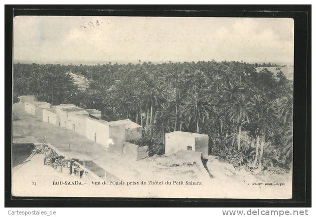 CPA Bou-Saada, Vue de l'Oasis prise de l'Hotel du Petit Sahara