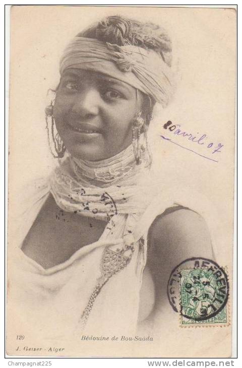 CPA ALGERIE Bédouine de Bou Saada Bijoux Coiffure Geiser N° 120 1907