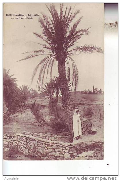 ALGERIE -  BOU SAADA - la prière du soir au désert - N. Seltem - d4 825