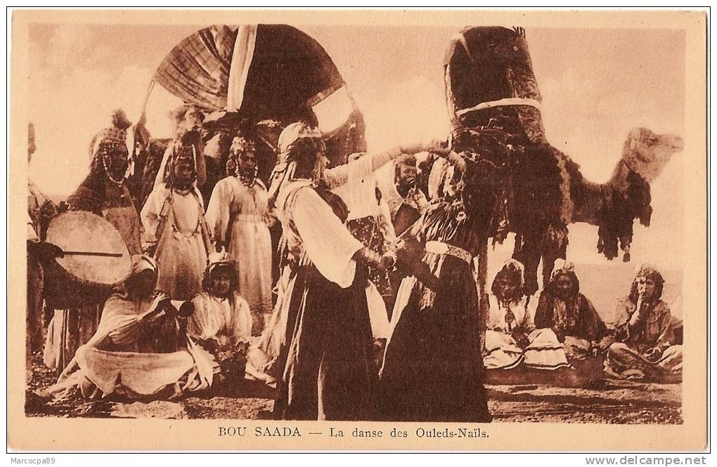 CPA ALGERIE BOU SAADA LA DANSE DES OULEDS -NAÏLS  RARE BELLE CARTE !!