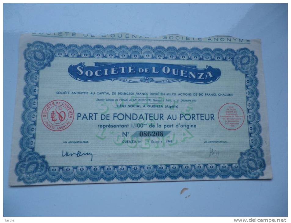 l'OUENZA (1948) ALGERIE