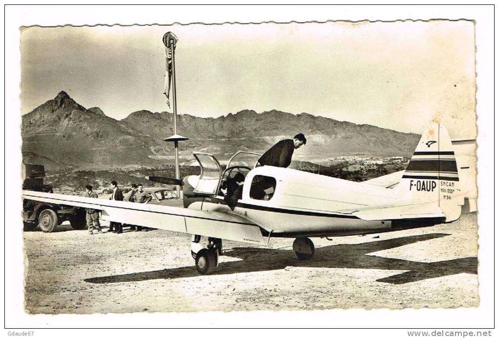 OUENZA (ALGERIE) - CPSM (FORMAT CPA) - LE TERRAIN D' ATTERRISSAGE - AVION