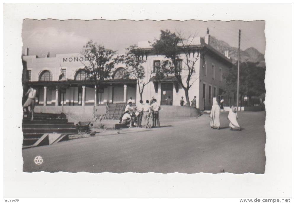 Algérie Ouenza N° 2 la Poste animée personnages magasin Monoprix belle carte dentelée écrite en 1959