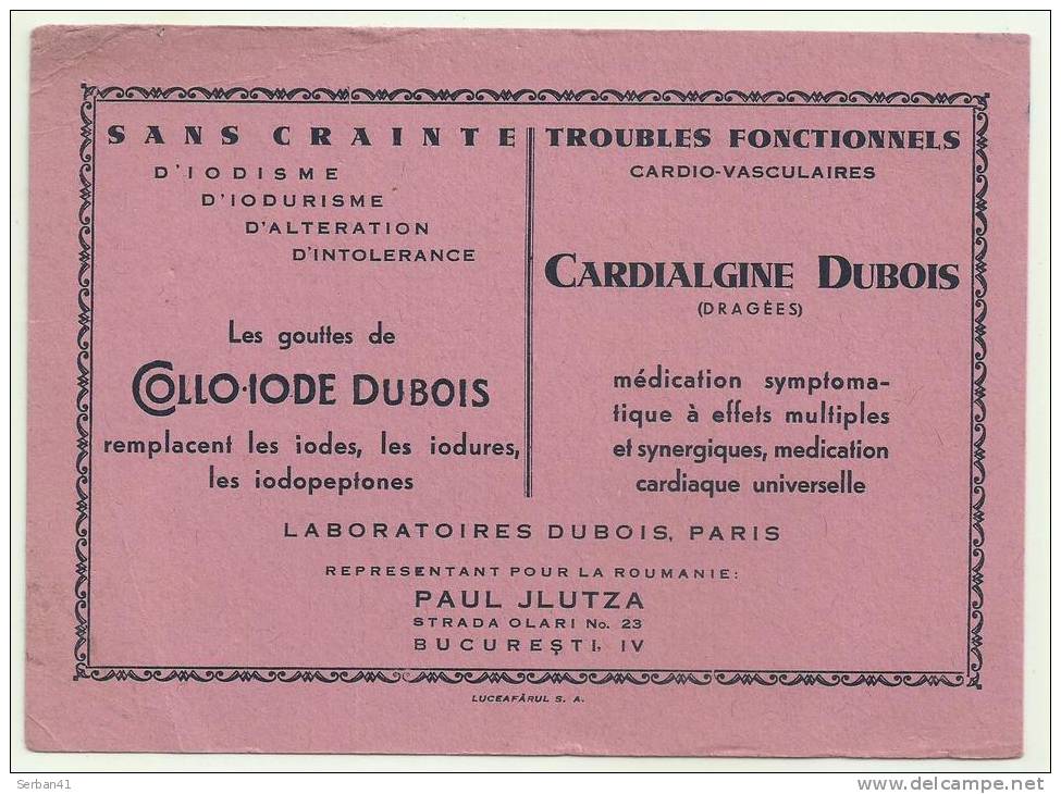 Buvard COLLO-IODE DUBOIS Laboratoires Dubois Paris
