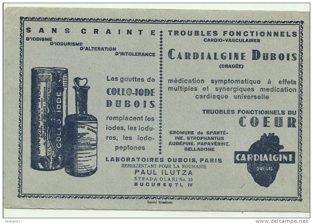 Buvard COLLO-IODE DUBOIS Laboratoires Dubois Paris