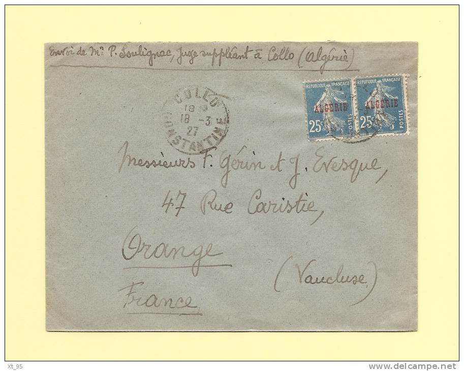 Collo - Constantine - 1927 - type Semeuse