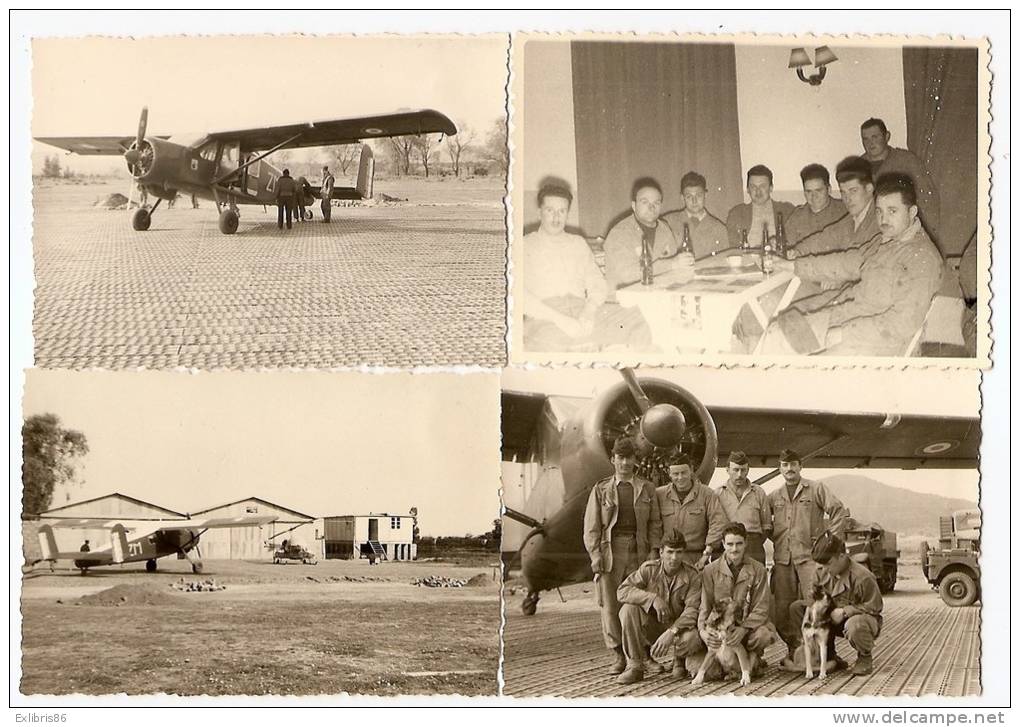 Algérie, Guerre d´Algérie, COLLO, AVIATION lot de 4 photos 7 X 10