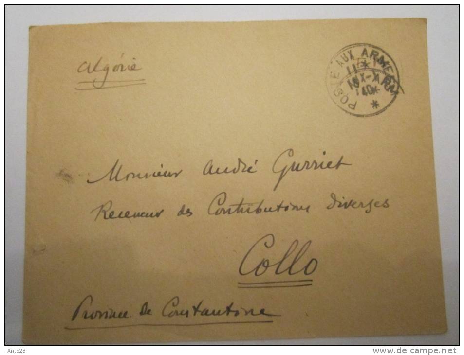 lettre pour collo algérie  province constantine en franchise militaire  fm secteur postal 40 exp  medecin lt colonel