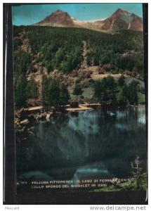E7288 MONCENISIO VALSUSA PITTORESCA IL LAGO DI FERRERA CENISIO COLLO SFONDO DEL GIUSALET PANORAMA