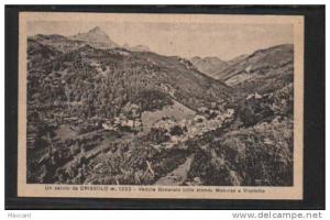 C6716 UN SALUTO DA CRISSOLO VEDUTA GENERALE COLLO SFONDO MONVISO E VISOLOTTO