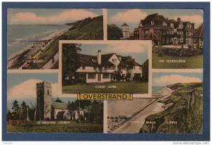 NORFOLK - CP OVERSTRAND - 5 VIEWS - COLLO COLOUR 4049 V STYLE POSTCARD - VALENTINE & SONS LTD