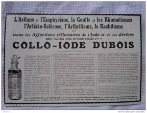 Publicité papier - année 1915 -COLLO-IODE-DUBOIS