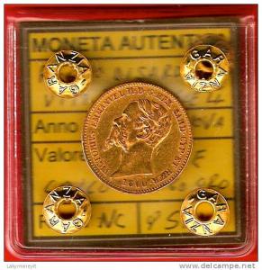 20 LIRE 1860 Genova Collo lungo  Regno di Sardegna   Vittorio Emanuele II 1849 - 1861 ORO