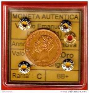 20 LIRE 1852 Genova Collo lungo  Regno di Sardegna   Vittorio Emanuele II 1849 - 1861 ORO