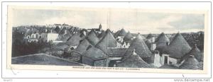 belle carte sépia DOUBLE  ALBEROBELLO.  Una fuga di Trulli collo sfondo della Zona Monumentale