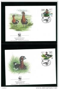 FILATELIA - WWF - UCRAINA - 4 FDC - OCA DAL COLLO ROSSO - WORLD WIDE FOUND FOR NATURE