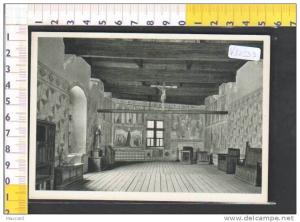V82533 FENIS IL CASTELLO LA GRANDE SALA BARONALE COLLO SFONDO DELLA CAPPELLA