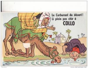 *** ALGERIE - COLLO - Le Carburant du désert ! Li plein pas chir à *** Carte à Système Non-Ecrite - Dessin de BOZZ