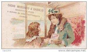 FIGURINA    PUB. CIOCCOLATO E CACAO  MORIONDO &GARIGLIO  TORINO IN TRENO E SIGNORA CON COLLO DI VOLPE   -2 0882-7364-363