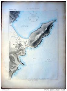 Planche 163 Port de Collo, Algérie - 1889. 49 x 65 cm. Atlas des ports de France 1891