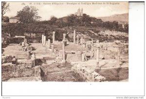 ALGERIE - BONE - ruines d´hippône - mosaique et basilique moderne de st augustin - nr 93 CAP à strasbourg - d21 1000