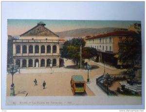 ALGERIE    BÔNE-HIPPONE  -  La  PLACE  du  THEÂTRE   -  Carte couleur