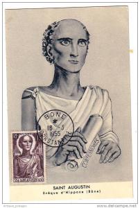Saint-Augustin Evêque d´Hippone cachet Bône Constantine 1955