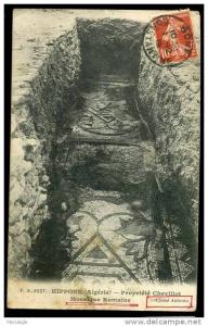 CPA HIPPONE ALGERIE F.A. 6027 propriété Chevillot Mosaïque romaine cliché Antonin 1912