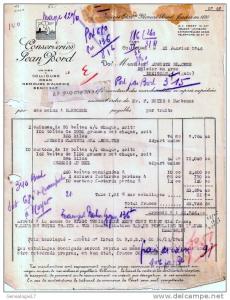 66 66 COLLIOURE PYRENEES 1946 Conserveries JEAN BORD usines COLLIOURE ORAN NEMOURS D ALGERIE BENI SAF à BLACHER