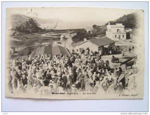 cpa, très belle vue animée, Beni Saf, le marché