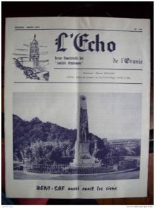 ALGERIE,ORAN,L´ECHO DE L´ORANIE -BENI-SAF (monument aux morts) - N°141 -fév-mars 1979