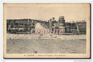 CPA Algerie Ruines de Timgad Voie romaine